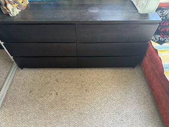 IKEA MALM 6-Drawer Dresser, Black-Brown, 63" Wide