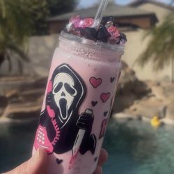 Ghostface Scream Horror Snow Globe Tumbler