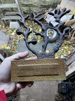 Rare vintage money tree penny bank coin savings