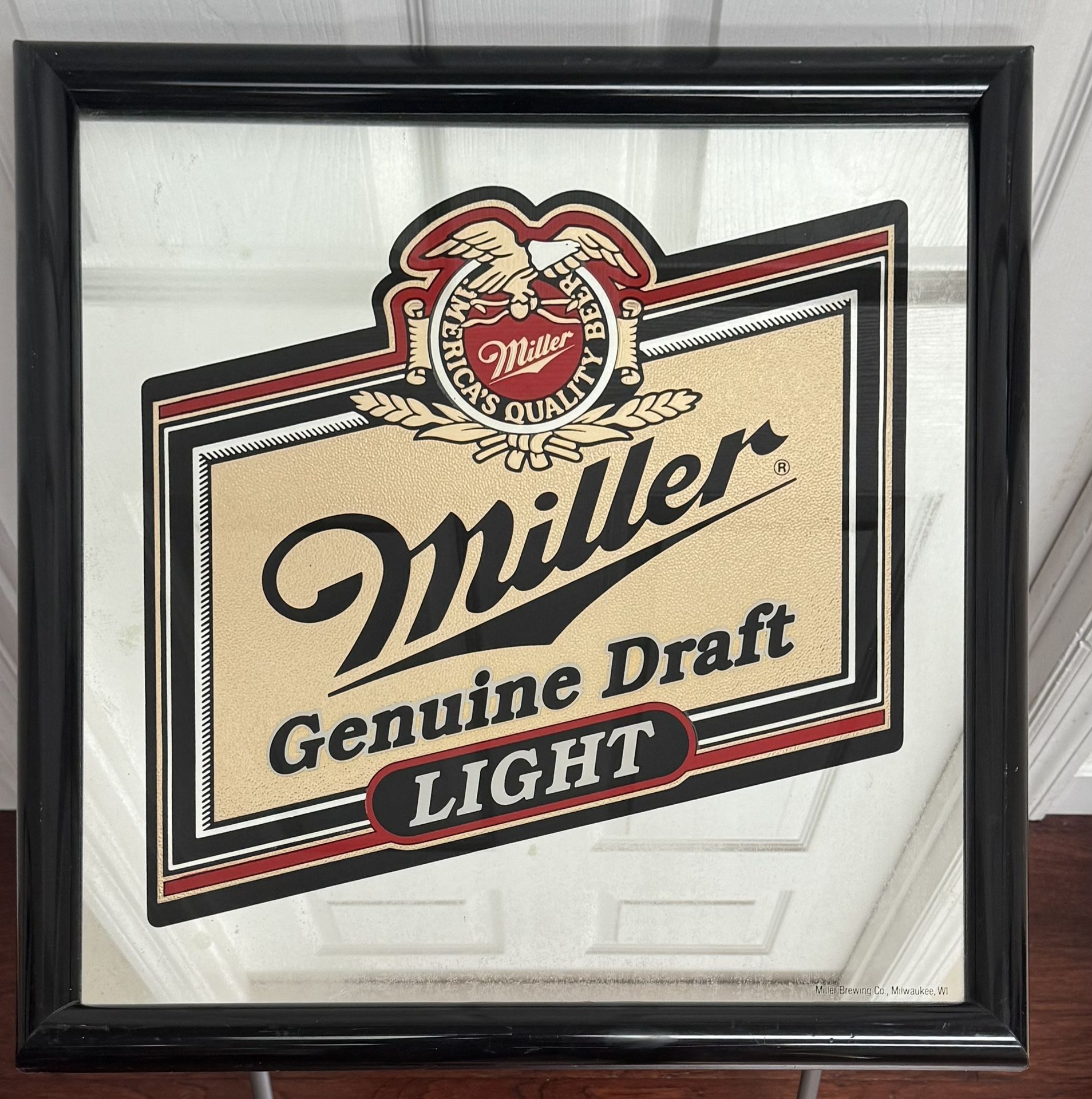 Miller Light Genuine Draft Mirror Mancave Man Cave just $25