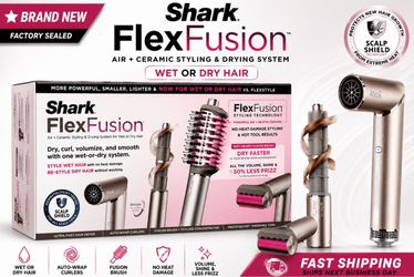 Shark - FlexFusion Air + Ceramic Styling & Drying System with Scalp Shield Mode -Metallic Mist-NEW