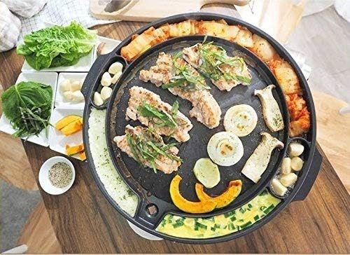 Queen Sense Korean Bbq Samgyeopsal Non-Stick All Powerful Stovetop Grill Pan – Drain Grease System