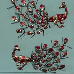 Vintage Metal Peacock Wall Art