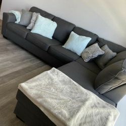 Gray Sectional Couch Sofa With Chaise 