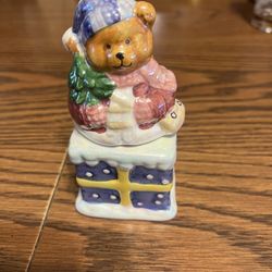 Vintage Ceramic Christmas Themed Salt and Pepper Shakers 