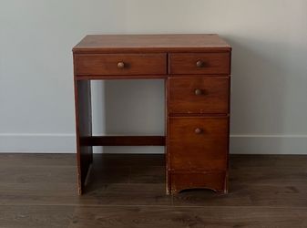 Vintage Wooden Desk with Drawers