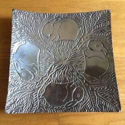 Bunny Rabbit Pewter Shiny Side Dish Made in India