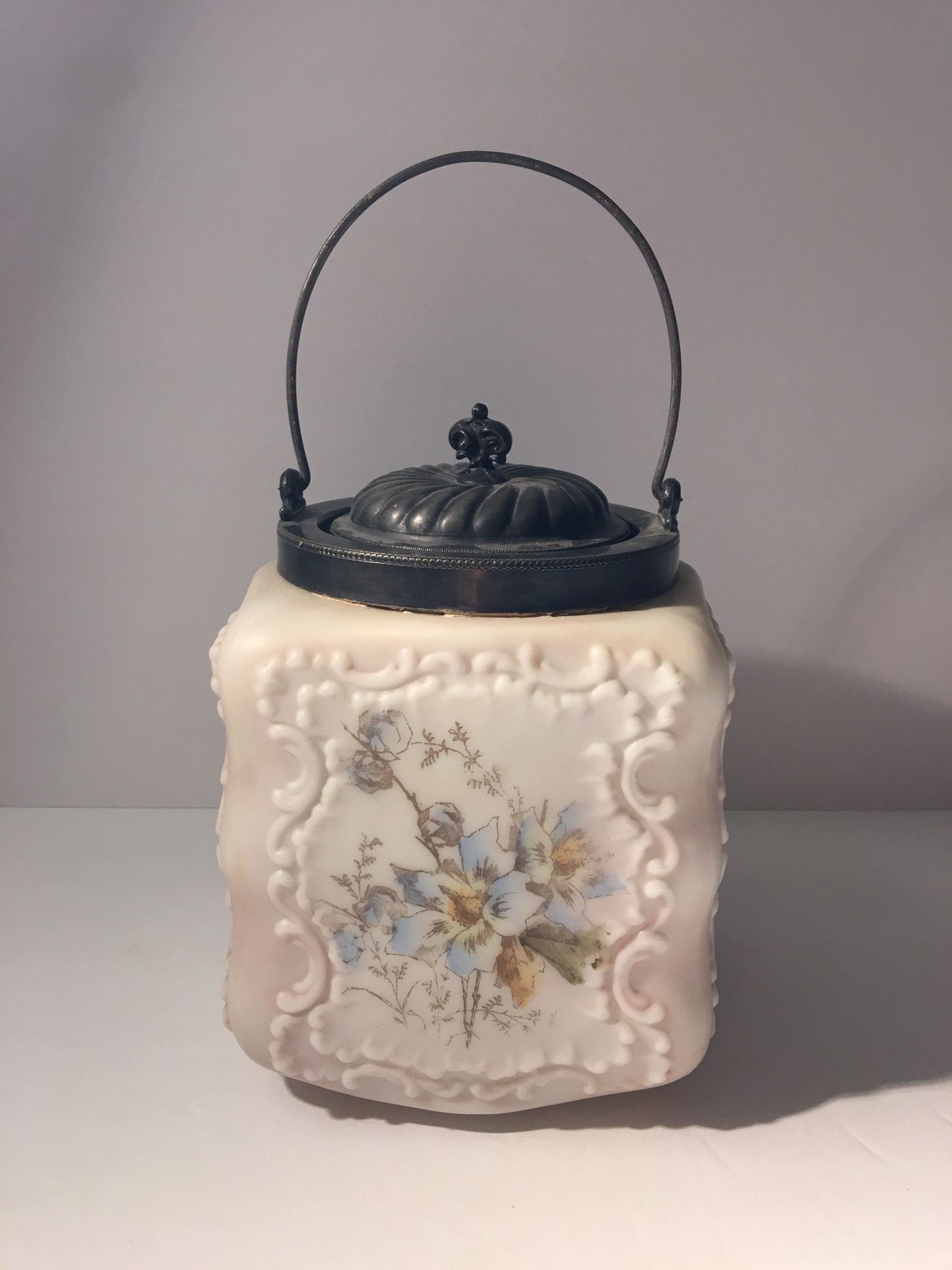 Vintage Wavecrest Square Biscuit Jar