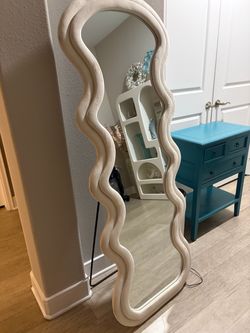 Suede cream mirror