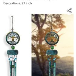 Wind Chimes Outdoor, Tree of Life Wind Chimes, Memorial Wind Chimes, Birthday Gifts, Gifts for mom, momgrandma Gifts, Retro Asphalt Chime for Outdoor 