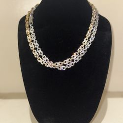 8mm Iced Out Infinity Chain And Bracelet Set Silver And Gold