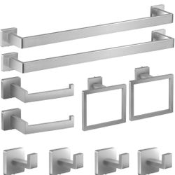 Brand New 10-piece Square Bathroom hardware set