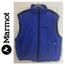 Marmot men's blue Polarguard 3D full zip nylon vest