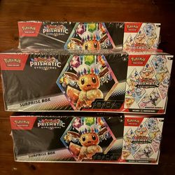 Pokemon Cards - Prismatic Evolution Surprise Bod and Booster Bundle Pack.