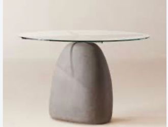 CB2 stone grey concrete table