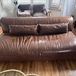 Brown Leather Sofa 