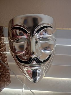 Silver Chrome Guy Fawkes Anonymous Mask