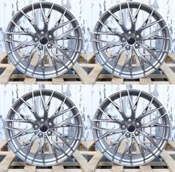 New 20 Inch E5 Sebring Style Wheels 20x9 Rims 5x112 +35 Dark Silver Set of 4