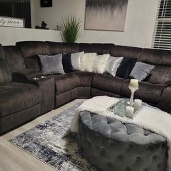 Sectional and ottoman