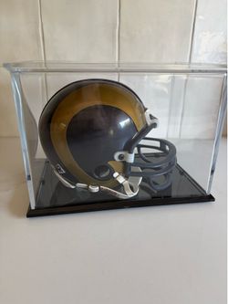Vintage Riddell NFL St. Louis LA Rams Mini Football Helmet with Display Case