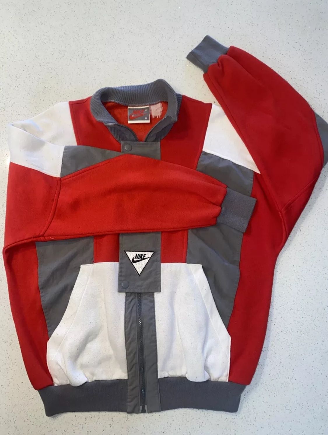 Vintage Crewneck Sweatshirt 90s Nike Triangle Yacht Warm Up Coat Logo Swoosh