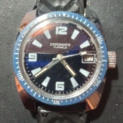 ESPERANTO 17 JEWELS  LADY DIVER WATCH WIND UP