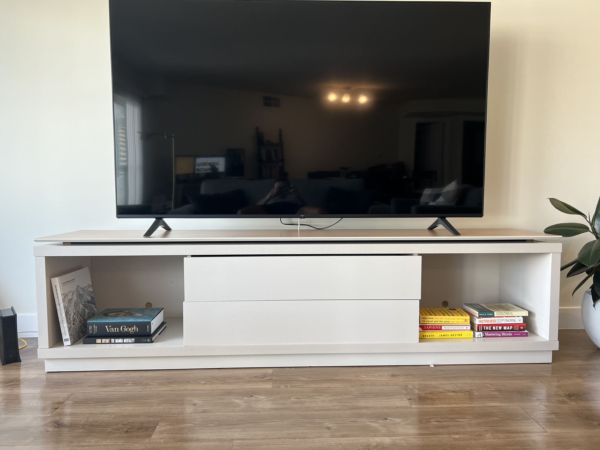 Modern TV Console - 85.5” Wide x 17.5” Deep - Excellent Condition