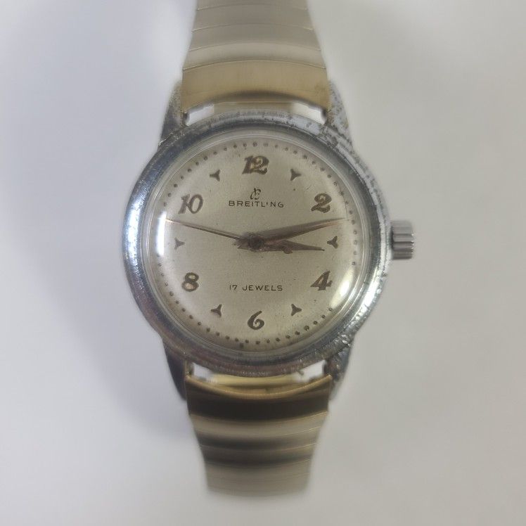 Vintage Breitling 17 Jewels Men's Manual Wind Up Watch