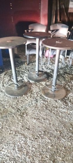 3 Hightop BAR Stools Pub Height With Foot Rest