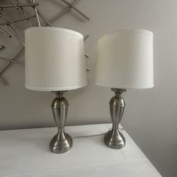 2 SILVER SIDE LAMPS 24”
