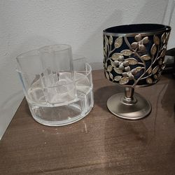 Free Candle Holder And Makeup Organizer 