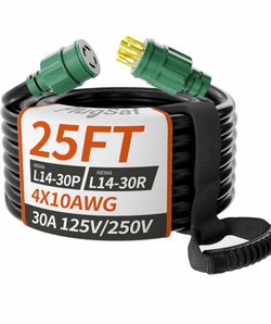 25 ft. 30amp Generator Extension Cord