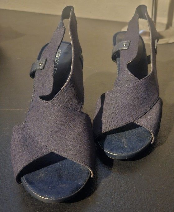 AEROSOLES Navy Blue Heels Sz6.5