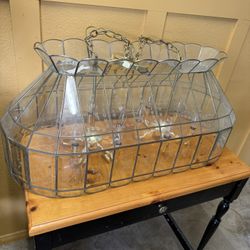 Antique Tiffany Style Glass Hanging Pool Light