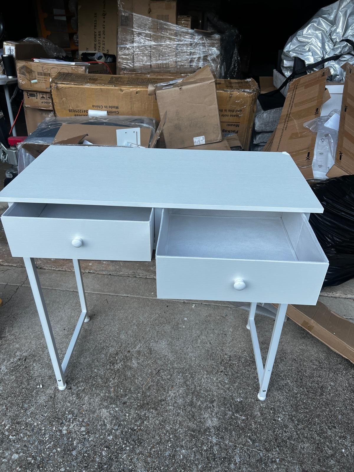 2 Drawer White Desk