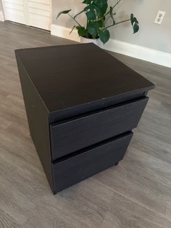 IKEA KULLEN 2-Drawer Nightstand – Black-Brown