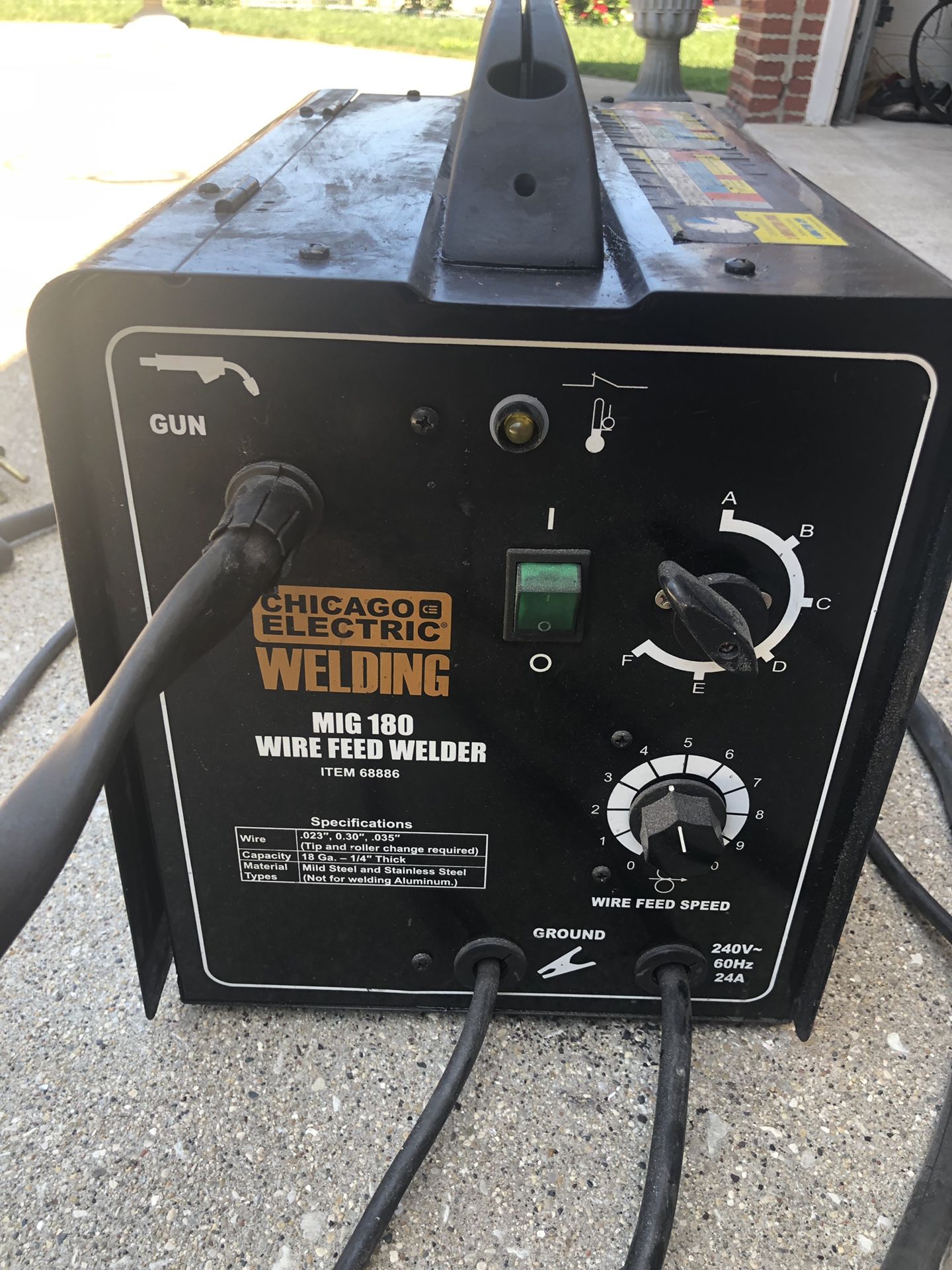 Chicago Electric Welding MIG 180 wire feed welder 240V