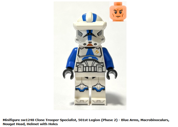Clone Trooper Specialist, 501st Legion (Phase 2) - Blue Arms, Macrobinoculars,  Helmet with Holes