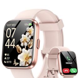 Smart Watch 1.85" Pink Bluetooth Calling Fitness Tracker — Open Box
