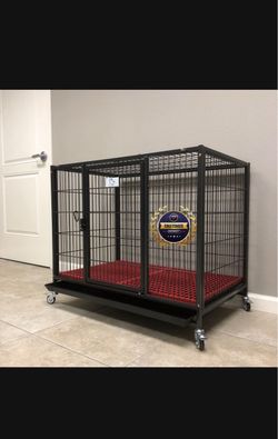 Dog pet cage kennel size 37” medium with plastic grid and tray