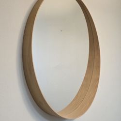 IKEA Wooden Circle Mirror With Ledge