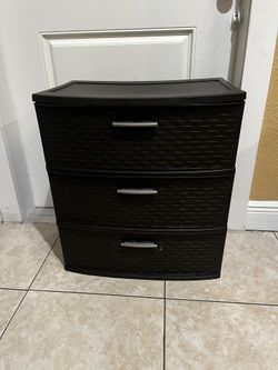 Plastic Sterilite 3 Drawer Wide Weave, Organizer…24” H By 22” W By 15” D…Color Espresso…$30