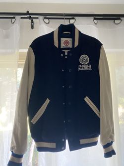 Franklin Marshall Varsity Jacket (size M, Blue and White)