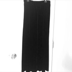 Long Black Velvet Evening Skirt