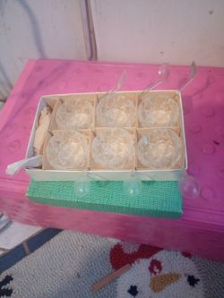 Vintage Bohemian Cut Crystal Salt Cellars 