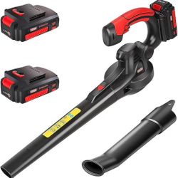 MZK Cordless Leaf Blower,20V Battery Powered Electric Blower for Lawn Care, Electric Lightweight Leaf Blower for Blowing Leaves, Patio Cleaning and Du