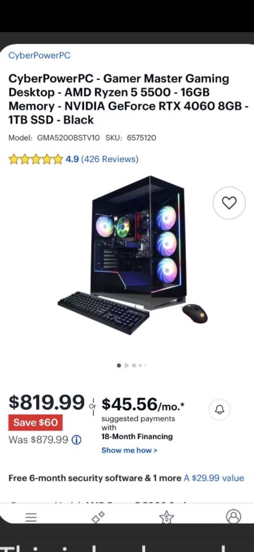 Gamer Master Gaming Desktop - AMD Ryzen 5 5500