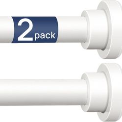 2 Pack Adjustable Spring Tension Curtain Rods F-3