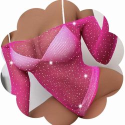 Rhinestone Fishnet Bodysuit 