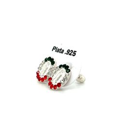 925 Sterling Silver Virgin Mary Colored Cubic Zirconia Earrings 0.70grams 159316 2